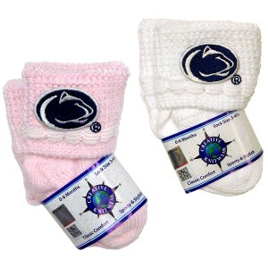 pink & white socks toddler booties image